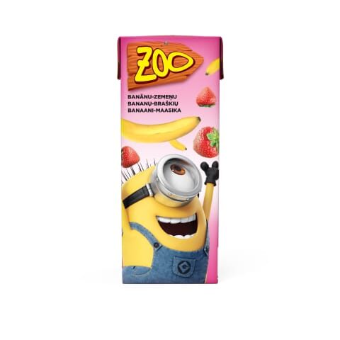 Zoo Minions ar banānu-zemeņu garšu 0,2l