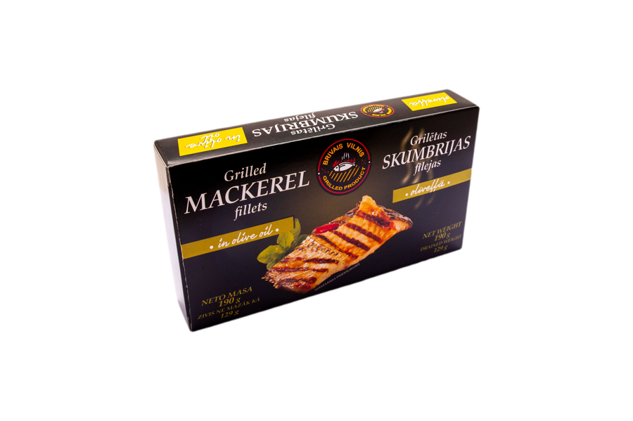 BRĪVAIS VILNIS, Grilled mackerel fillets in olive oil, 190g