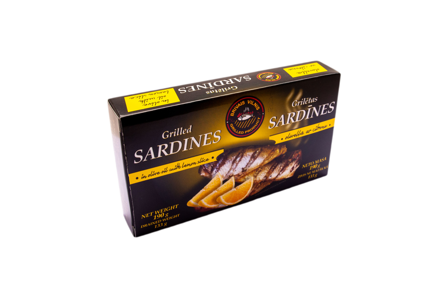 Sardines grilled in olive oil with lemon 190g