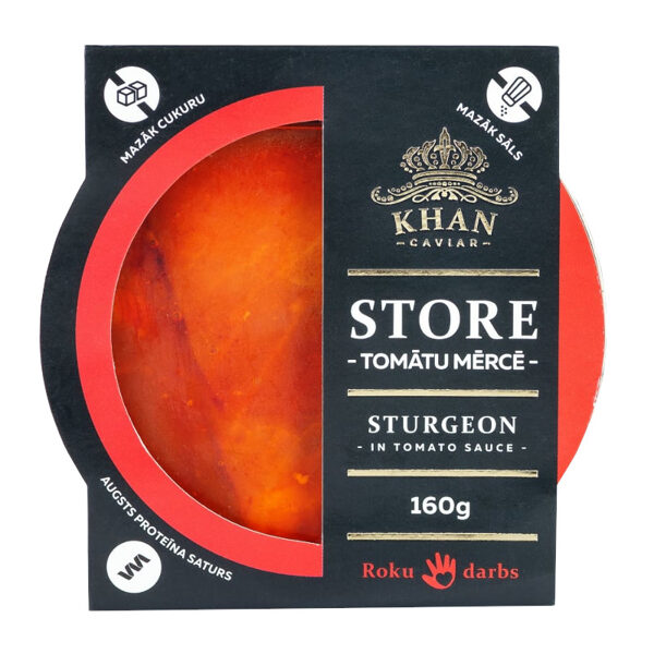 Sturgeon KHAN Caviar canned in tomato sauce, 160g