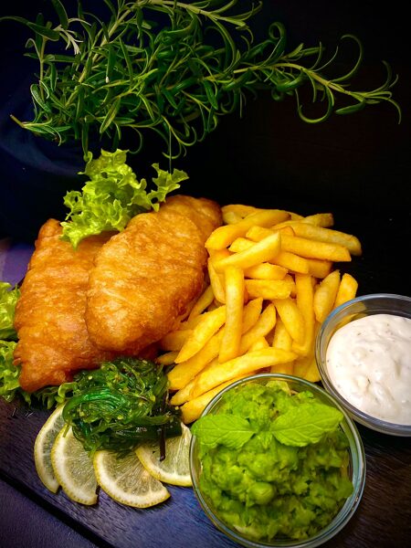 Cod Fish&Chips with sauce