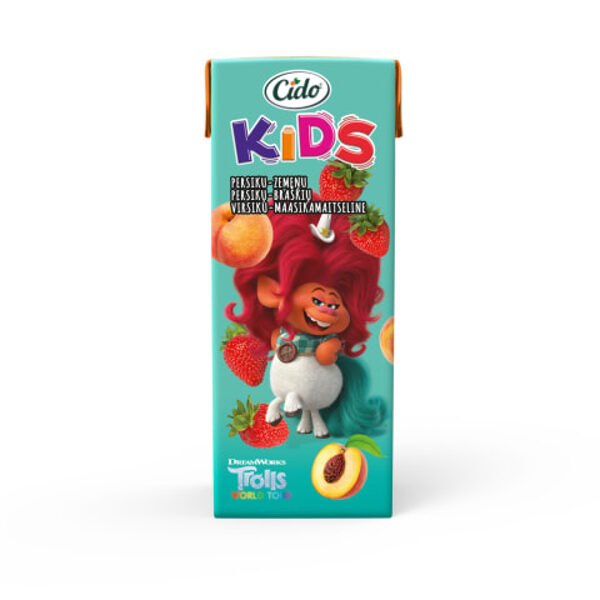 CIDO Kids Trolls ar persiku-zemeņu garšu 0,2l
